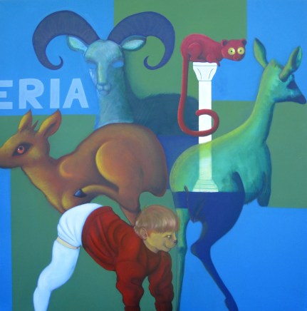 Shop acrilico e olio su tela 2009 181x181 cm