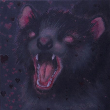 Tasmanian devil acrilico e olio su tela 2010 30x30cm