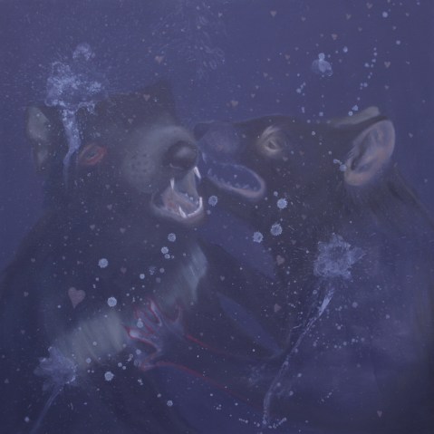 Confidenze acrilico e olio su tela 2010 80x80cm