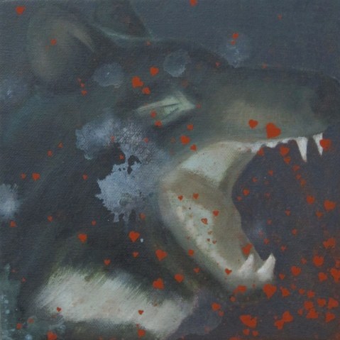 Tasmanian devil acrilico e olio su tela 2010 20x20cm