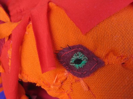 Selfportrait rete metallica, imbottitura sintetica, stoffa e materieli vari 2013 150x60x40 cm